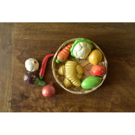 Handmade Clay - Miniature Vegetable Basket