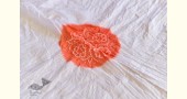 latest collection of cotton bandhni orange-white sarees