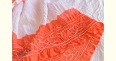 latest collection of cotton bandhni orange-white sarees