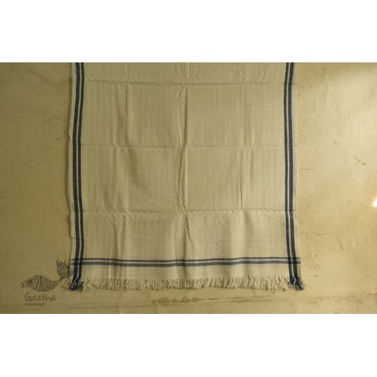 shop organic handspun cotton towel blue-border