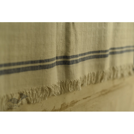 shop organic handspun cotton towel blue-border