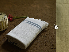 Indulge yourself | Handwoven - Cotton Blue Border Towel 