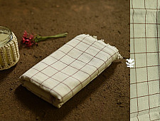 Indulge yourself | Handwoven - Cotton Brown Checks Towel