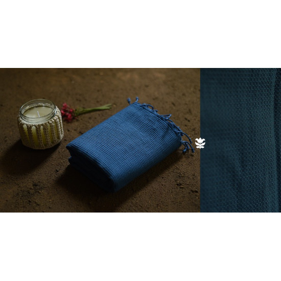 shop organic handspun cotton towel Dark Blue