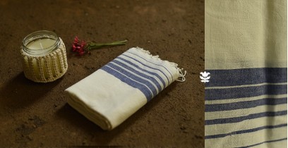 Indulge yourself | Handwoven - Organic Cotton Towel - Blue Lines
