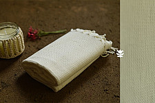 Indulge yourself | Handwoven - Organic Cotton Towel in Off White Color