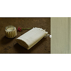Indulge yourself | Handwoven - Organic Cotton Towel in Off White Color