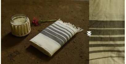 Indulge yourself | Handwoven - Organic Cotton Towel with Black Lines