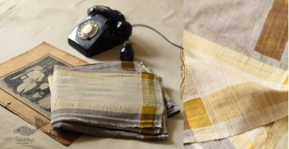 Damodar . दामोदर - Handloom Cotton & Matka Silk Dhoti Khes - Grey