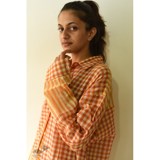 shop Unisex Handloom Stripes & Checks Shirt