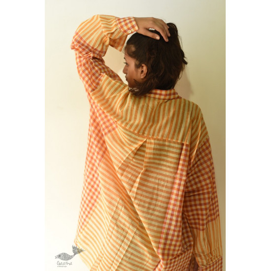 shop Unisex Handloom Stripes & Checks Shirt