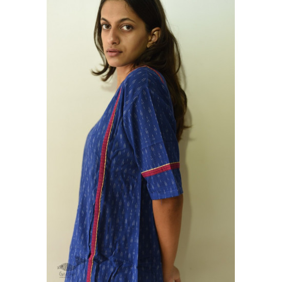 shop Handloom Cotton Ikat Designer BlueDress