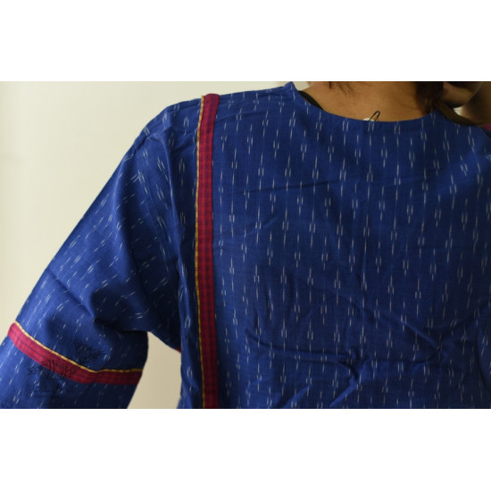 shop Handloom Cotton Ikat Designer BlueDress