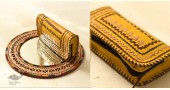 shop Kutchi Embroidered Leather Pouch - Yellow