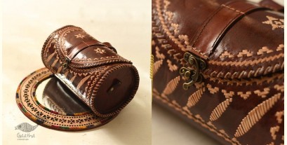 Be Nomadic ~ Kutchi Embroidered Leather Round Bag