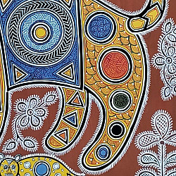 Mandana Art - Painting ~ Tiger ( 11 x 14 inch)