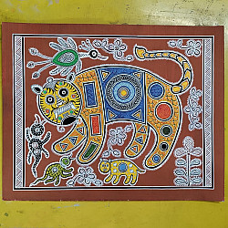 Mandana Art - Painting ~ Tiger ( 11 x 14 inch)