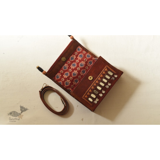 shop Kutchi Embroidery & Mirror Work - Leather Handbag / Leather Sling Bag