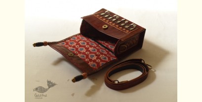 Be Nomadic ~ Kutchi Embroidery & Mirror Work - Leather Handbag / Leather Sling Bag