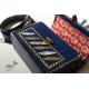 shop Kutchi Leather Sling HandbagKutchi Leather Sling Blue Handbag - With Zari Embroidery