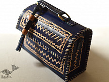 Be Nomadic ~ Kutchi Leather Sling Handbag - Blue