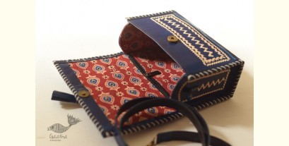 Be Nomadic ~ Kutchi Leather Sling Handbag - Blue