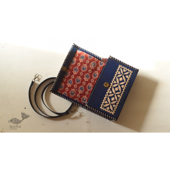 shop Leather Handbag - Kutchi Embroidery With Leather