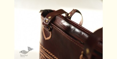 Be Nomadic ~ Kutchi Embroidery - Leather Handbag