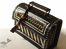 Be Nomadic ~ Kutchi Leather Sling Handbag - Black
