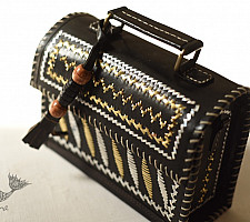 Be Nomadic ~ Kutchi Leather Sling Handbag - Black