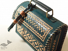Be Nomadic ~ Kutchi Embroidered Leather Sling Handbag - Teal