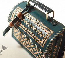 Be Nomadic ~ Kutchi Embroidered Leather Sling Handbag - Teal