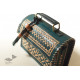 shop Kutchi Embroidered Leather Sling Handbag - Teal