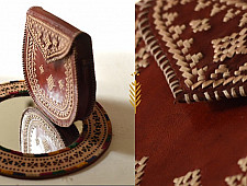 Be Nomadic ~ Kutchi Embroidered Leather Sling Bag / Sling Purse