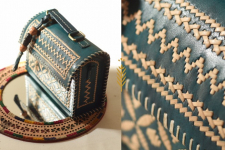 Be Nomadic ~ Kutchi Embroidered Leather Sling Handbag - Teal