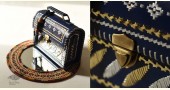 shop Kutchi Leather Sling HandbagKutchi Leather Sling Blue Handbag - With Zari Embroidery
