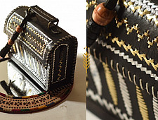 Be Nomadic ~ Kutchi Leather Sling Handbag - Black