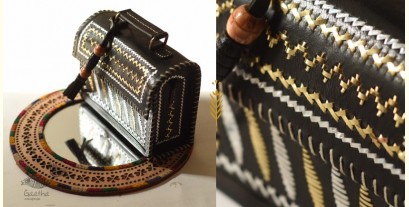 Be Nomadic ~ Kutchi Leather Sling Handbag - Black