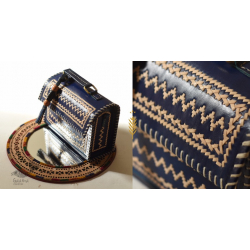 Be Nomadic ~ Kutchi Leather Sling Handbag - Blue