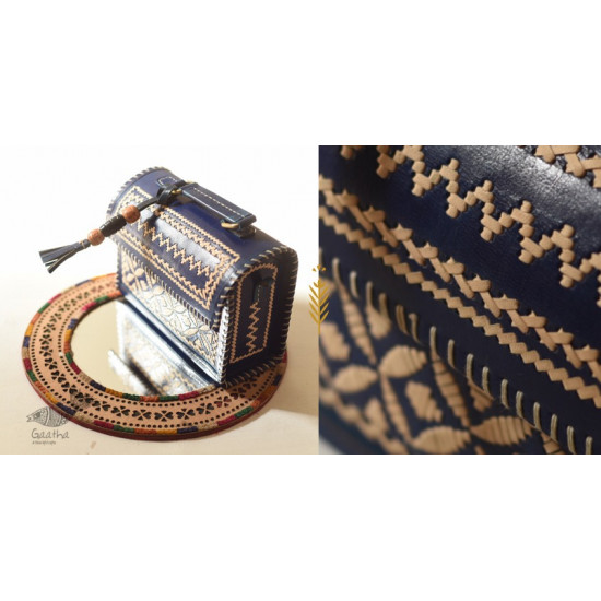 shop Leather Handbag - Kutchi Embroidery With Leather