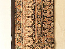 Thick Cotton Bedsheet | Bagru Block Printed With Natural Color - 90" x 108"