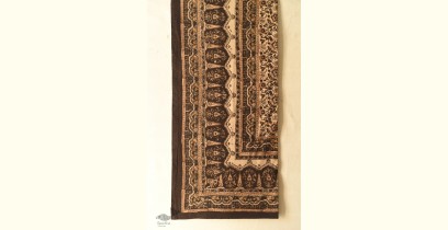 Hand Block Printed Bagru Thick Cotton Bedsheet | Natural Color - 90" x 108"