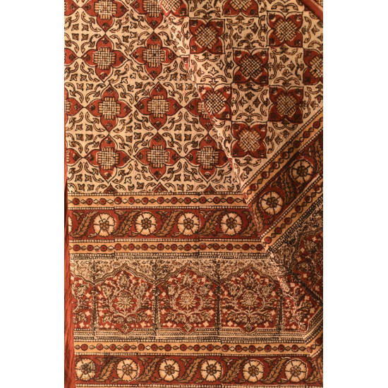 buy Bagru Block Printed Bedhseet With Natural Color