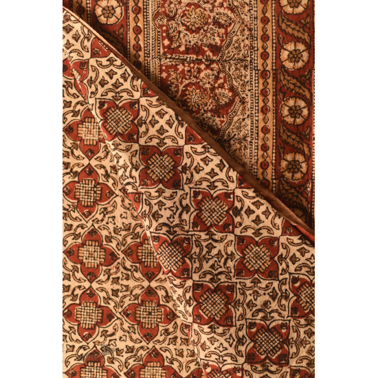 buy Bagru Block Printed Bedhseet With Natural Color