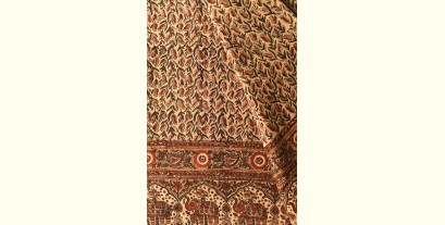 Bagru Cotton Bedsheet | Natural Color Hand Block Printed - 108" x 108"