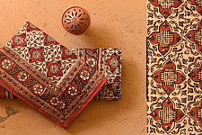Bagru Block Printed Bedhseet With Natural Color - 108" x 108"