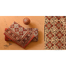 Bagru Block Printed Bedhseet With Natural Color - 108" x 108"