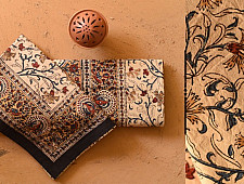 Bagru Natural color Hand Block Printed Bedsheet - 90" x 108"