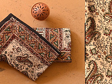 Natural Color Hand Block Printed Bagru Bedsheet - 108" x 108"