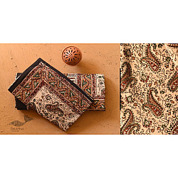 Natural Color Hand Block Printed Bagru Bedsheet - 108" x 108"